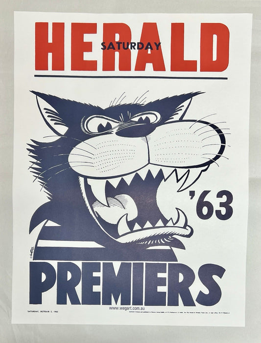 1963 Geelong Cats WEG Premiers Poster - REPRINT