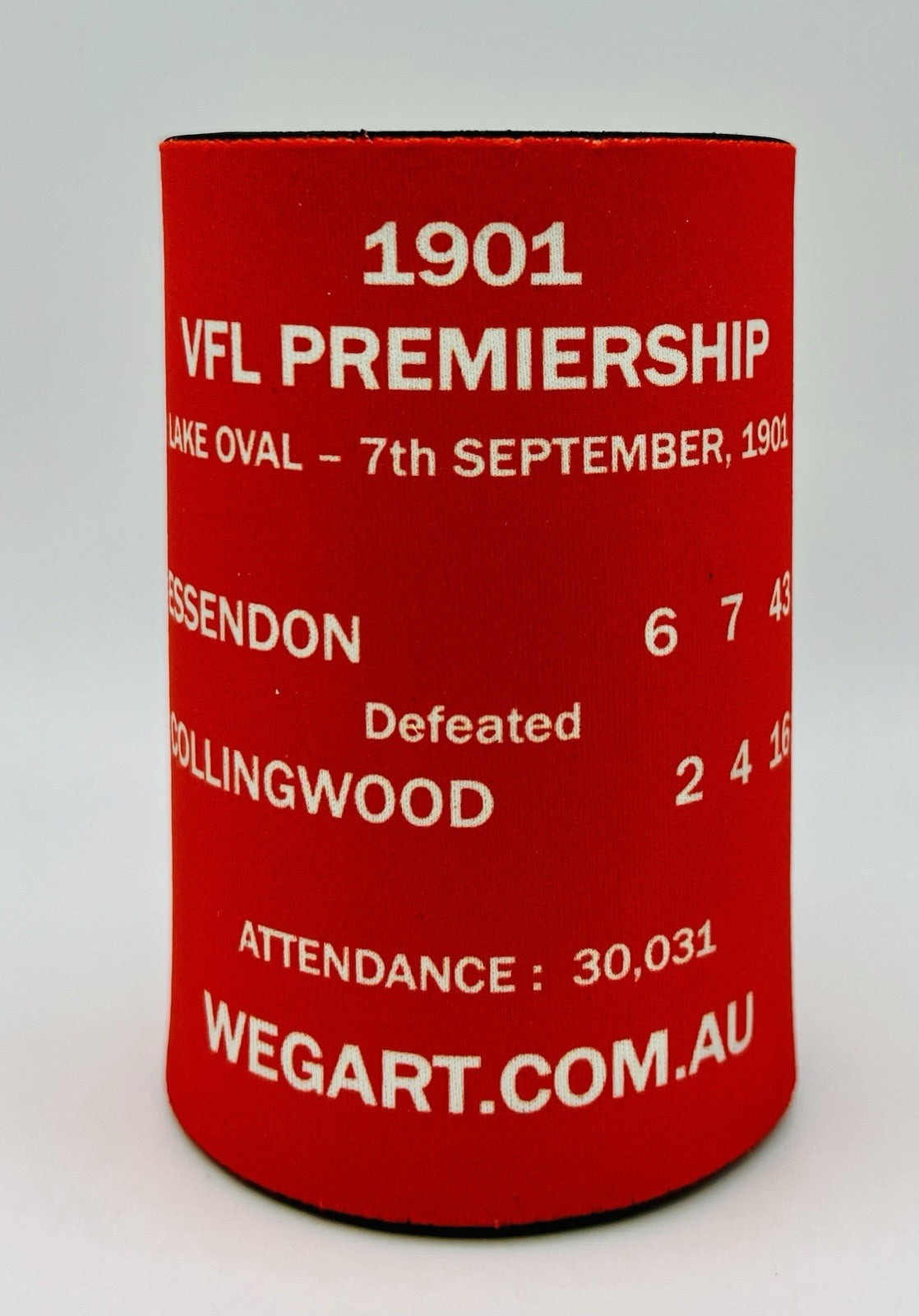 WegArt WEG Premiers Stubby Holder Can Cooler - Essendon Bombers 1901