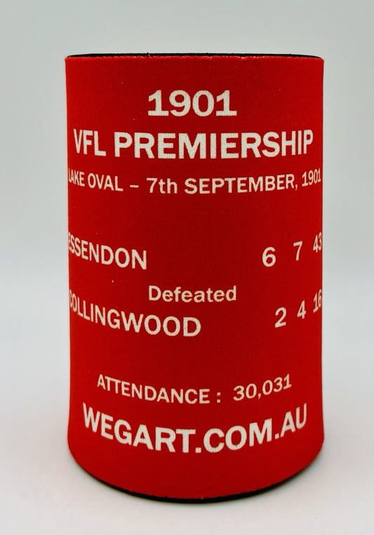 WegArt WEG Premiers Stubby Holder Can Cooler - Essendon Bombers 1901
