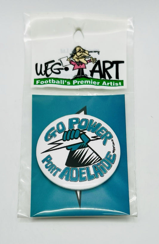 WegArt “Go Power” Button Badge Port Adelaide Power