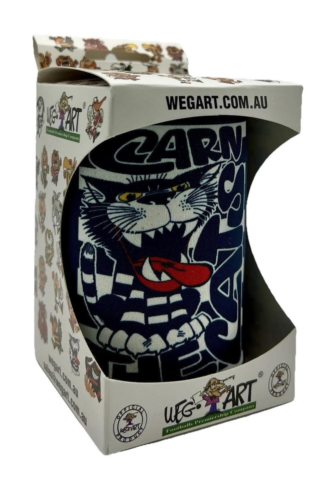 WegArt Stubby Holder Can Cooler - Geelong Cats “Carn The Cats”