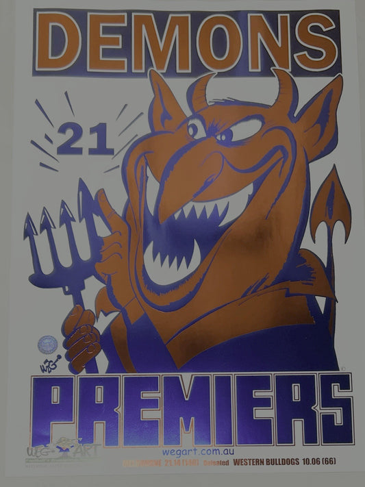 2021 Melbourne Demons WegArt Premiers Foil Poster