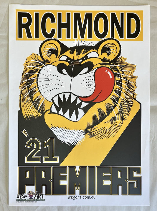 1921 Richmond Tigers WegArt WEG Premiers Poster