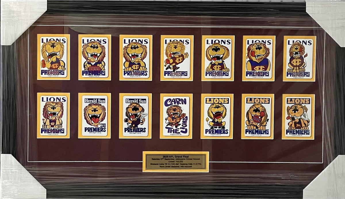 Framed 2025 Brisbane Lions Premiers Magnet Set  WEG WegArt