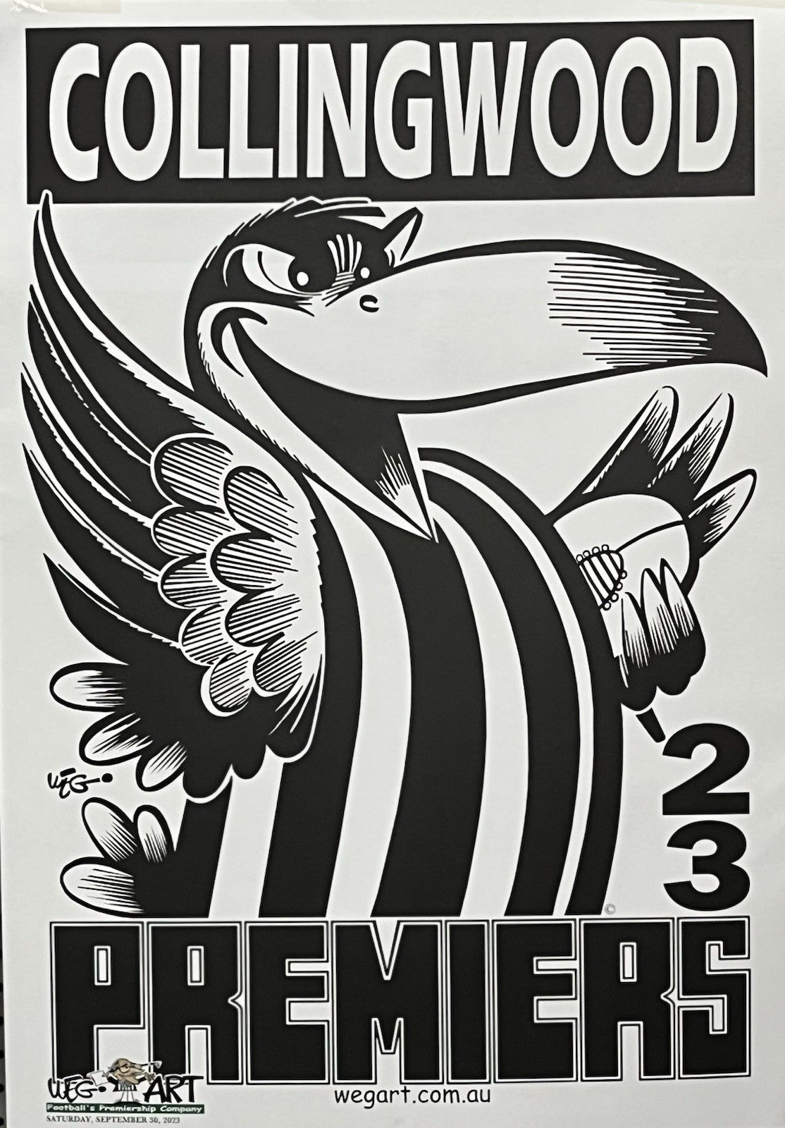 2023 Collingwood Magpies Weg Art Premiers Poster