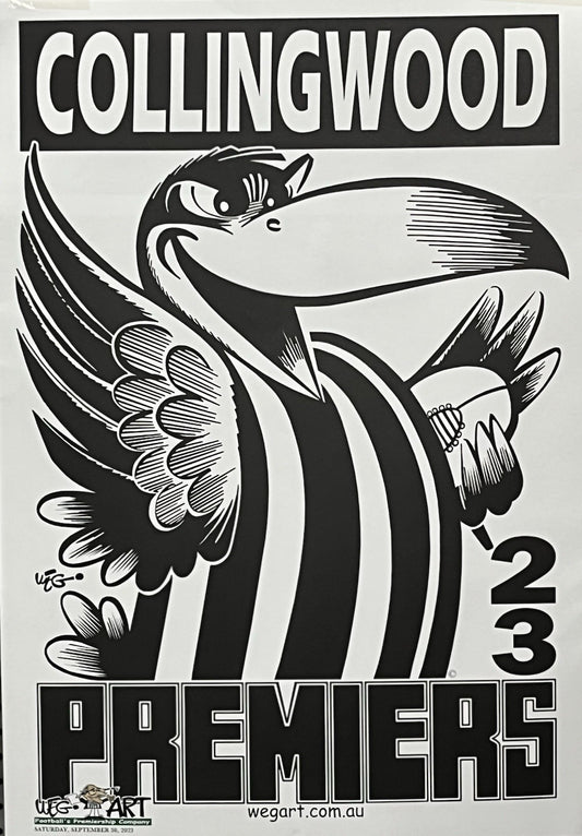 2023 Collingwood Magpies Weg Art Premiers Poster