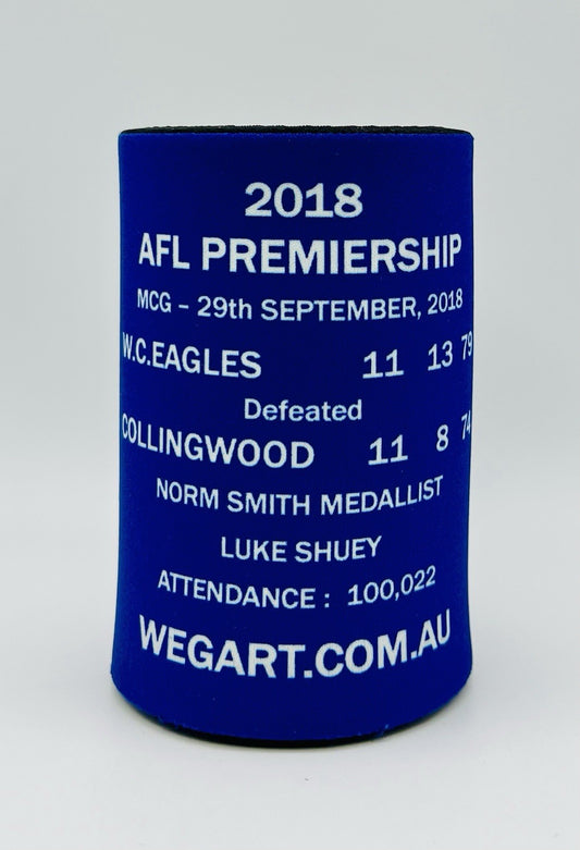 WegArt WEG Premiers Stubby Holder Can Cooler - West Coast Eagles 2018