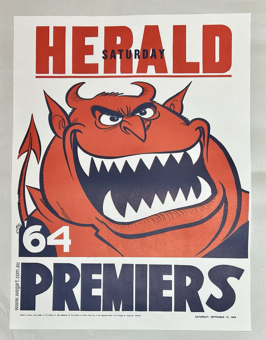 1964 Melbourne Demons WEG Premiers Poster - REPRINT