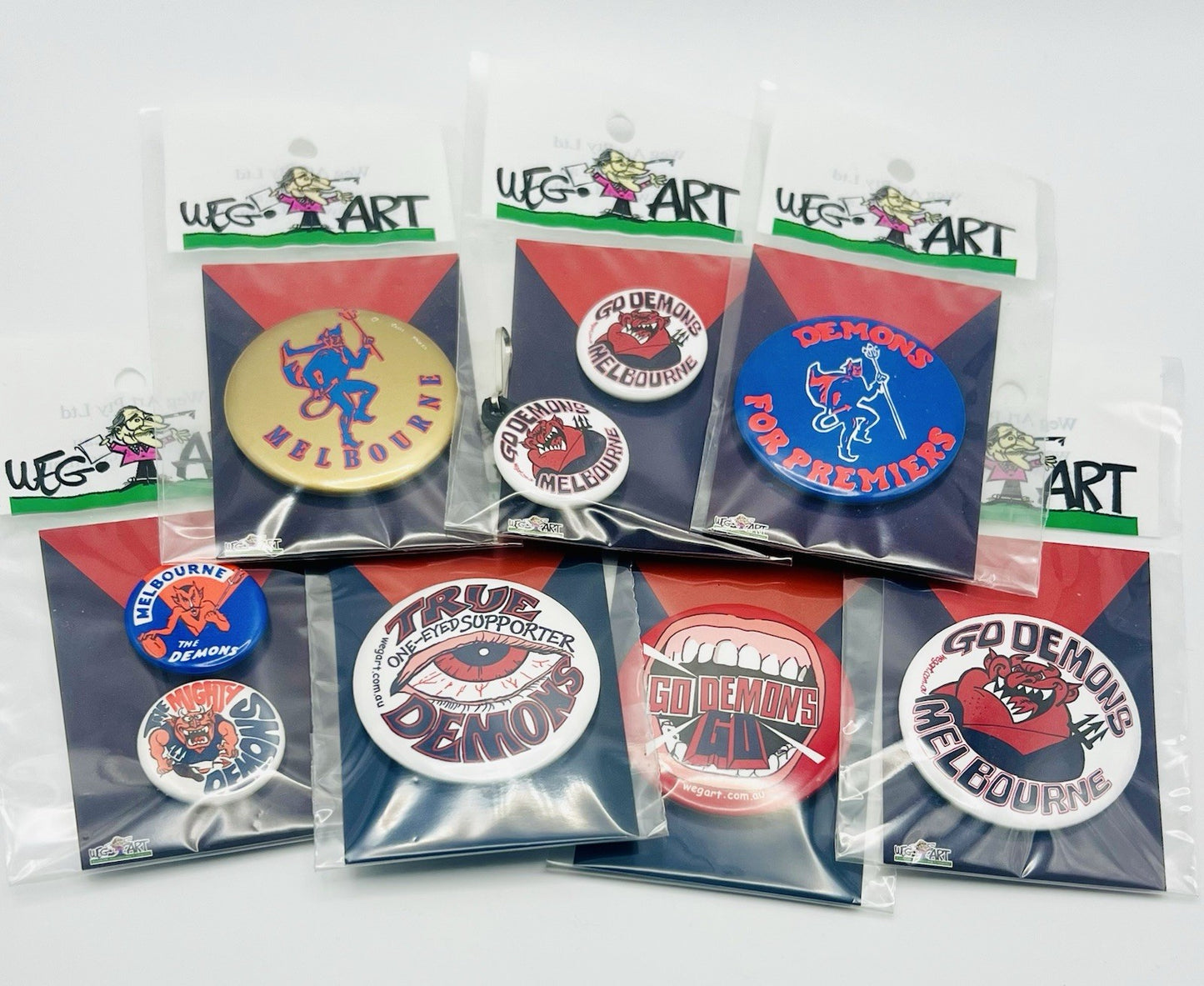 WegArt “Go Demons” Button Badge Melbourne Demons