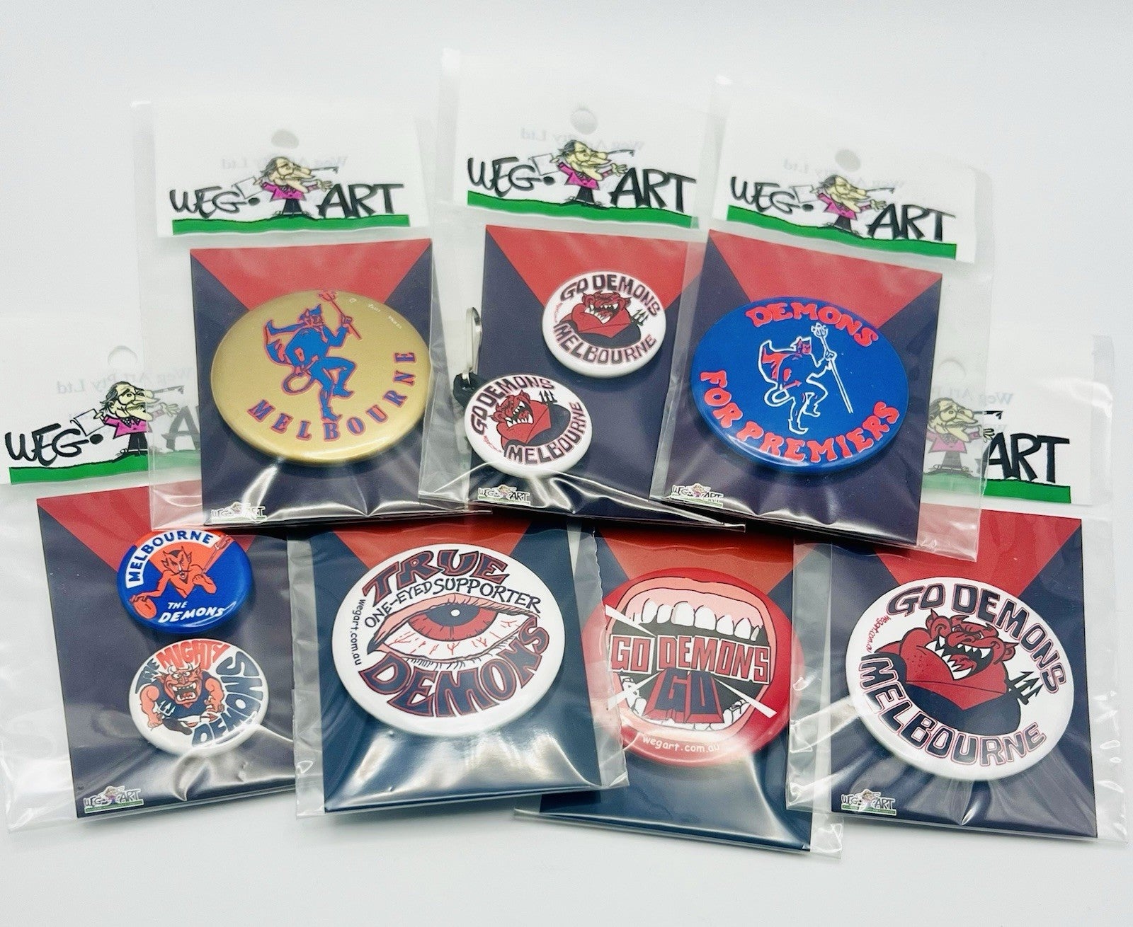 WegArt “Go Demons” Button Badge Melbourne Demons