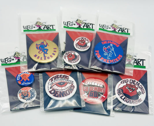 WegArt “Go Demons” Button Badge Melbourne Demons