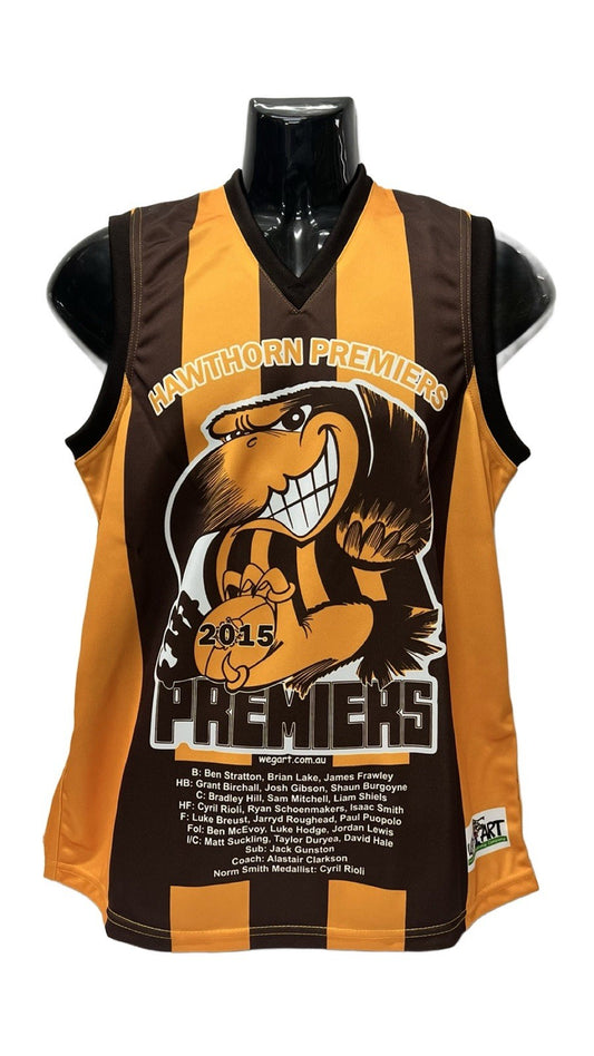 WegArt WEG Football Jumper Hawthorn Hawks Premiers 2015 - Large