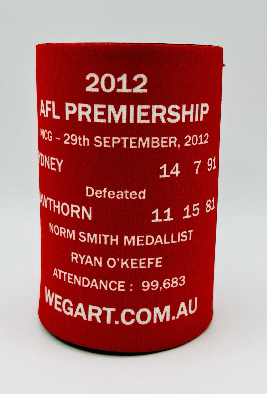 WegArt WEG Premiers Stubby Holder Can Cooler - Sydney Swans 2012