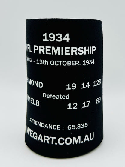 WegArt WEG Premiers Stubby Holder Can Cooler - Richmond Tigers 1934