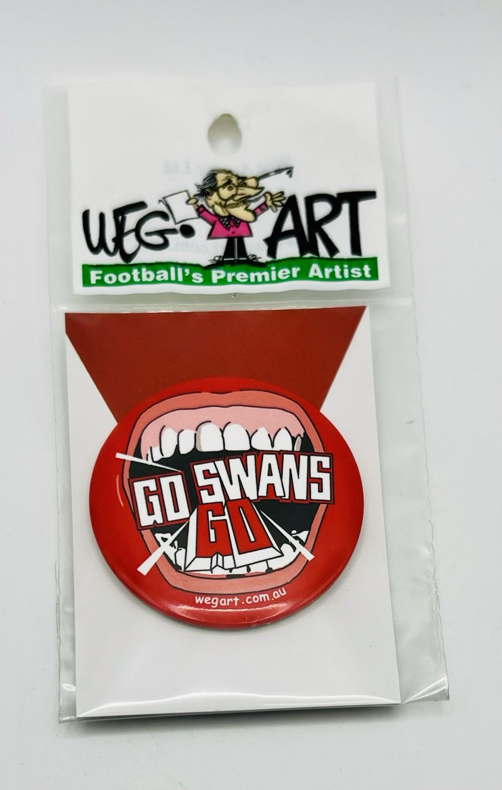 WegArt “Go Swans” Button Badge Sydney Swans