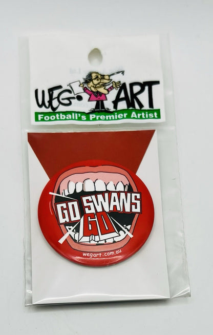 WegArt “Go Swans” Button Badge Sydney Swans