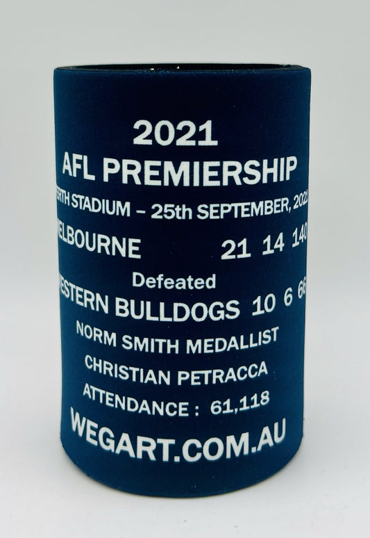 WegArt WEG Premiers Stubby Holder Can Cooler - Melbourne Demons 2021
