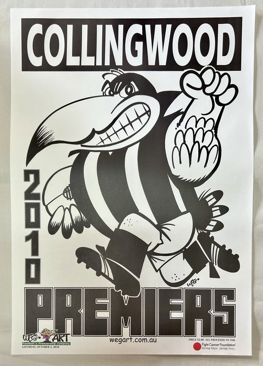 2010 Collingwood Magpies Weg Art Premiers Poster