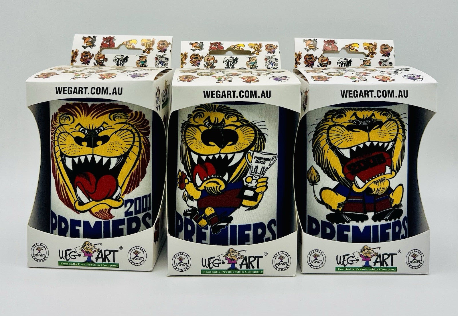 WegArt WEG Premiers Stubby Holder Can Cooler - Brisbane Lions 2001