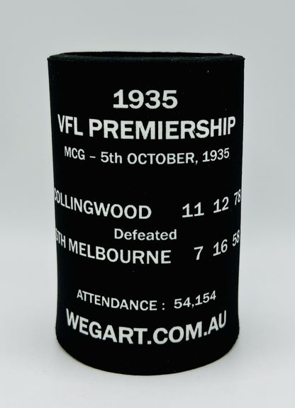 WegArt WEG Premiers Stubby Holder Can Cooler - Collingwood Magpies 1935