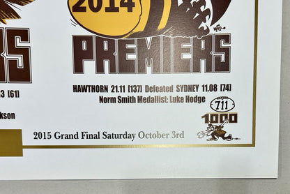Hawthorn Hawks Three Peat WegArt Ltd Ed #711/1000 2013, 2014 & 2015 Premierships