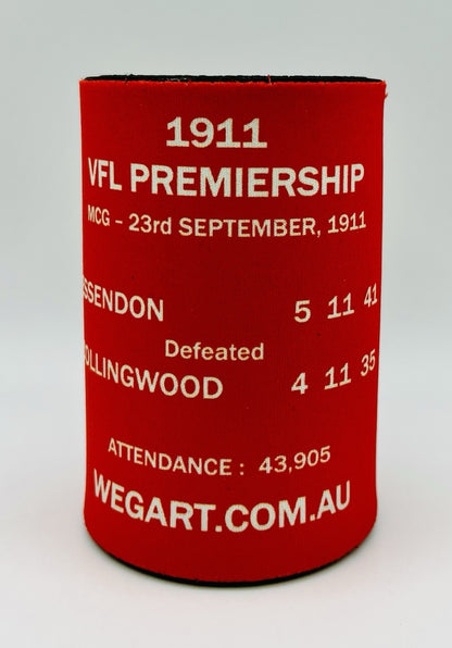 WegArt WEG Premiers Stubby Holder Can Cooler - Essendon Bombers 1911