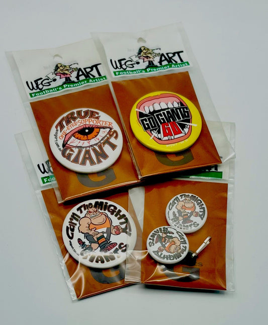WegArt Twin Pack Button Badge & Zipper Pull / Tag  Greater Western Sydney Giants