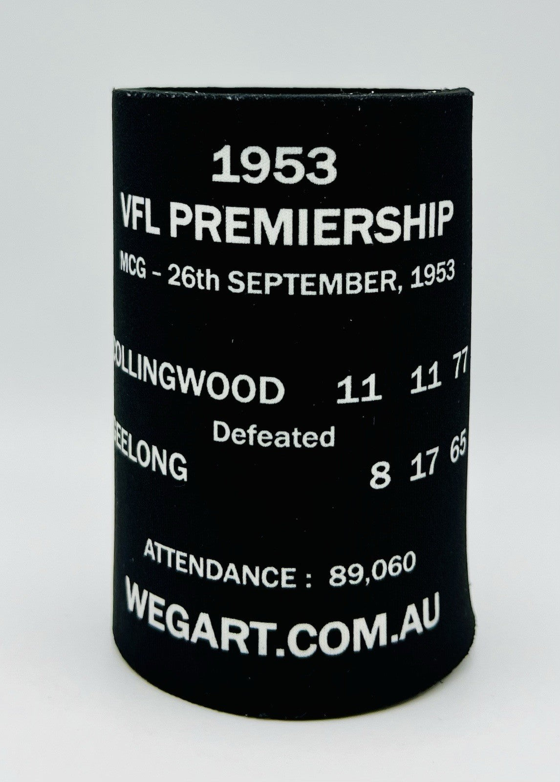 WegArt WEG Premiers Stubby Holder Can Cooler - Collingwood Magpies 1953