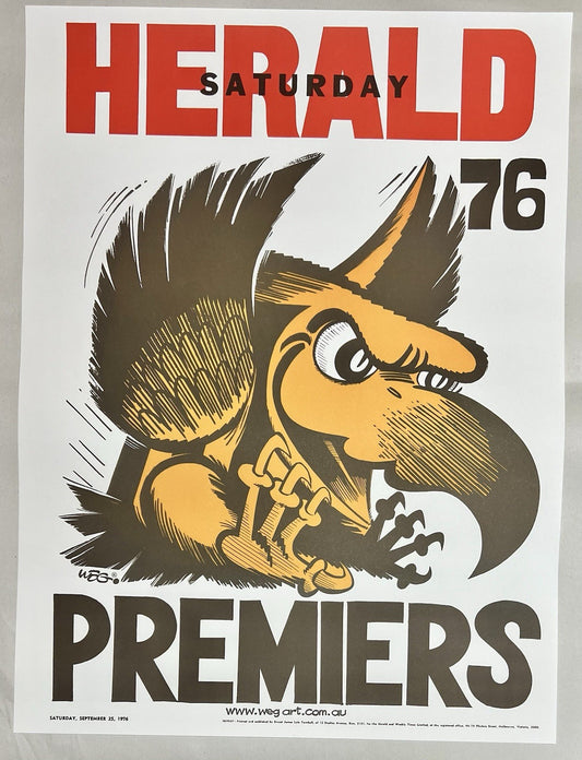 1976 Hawthorn Hawks WEG Premiers Poster - REPRINT