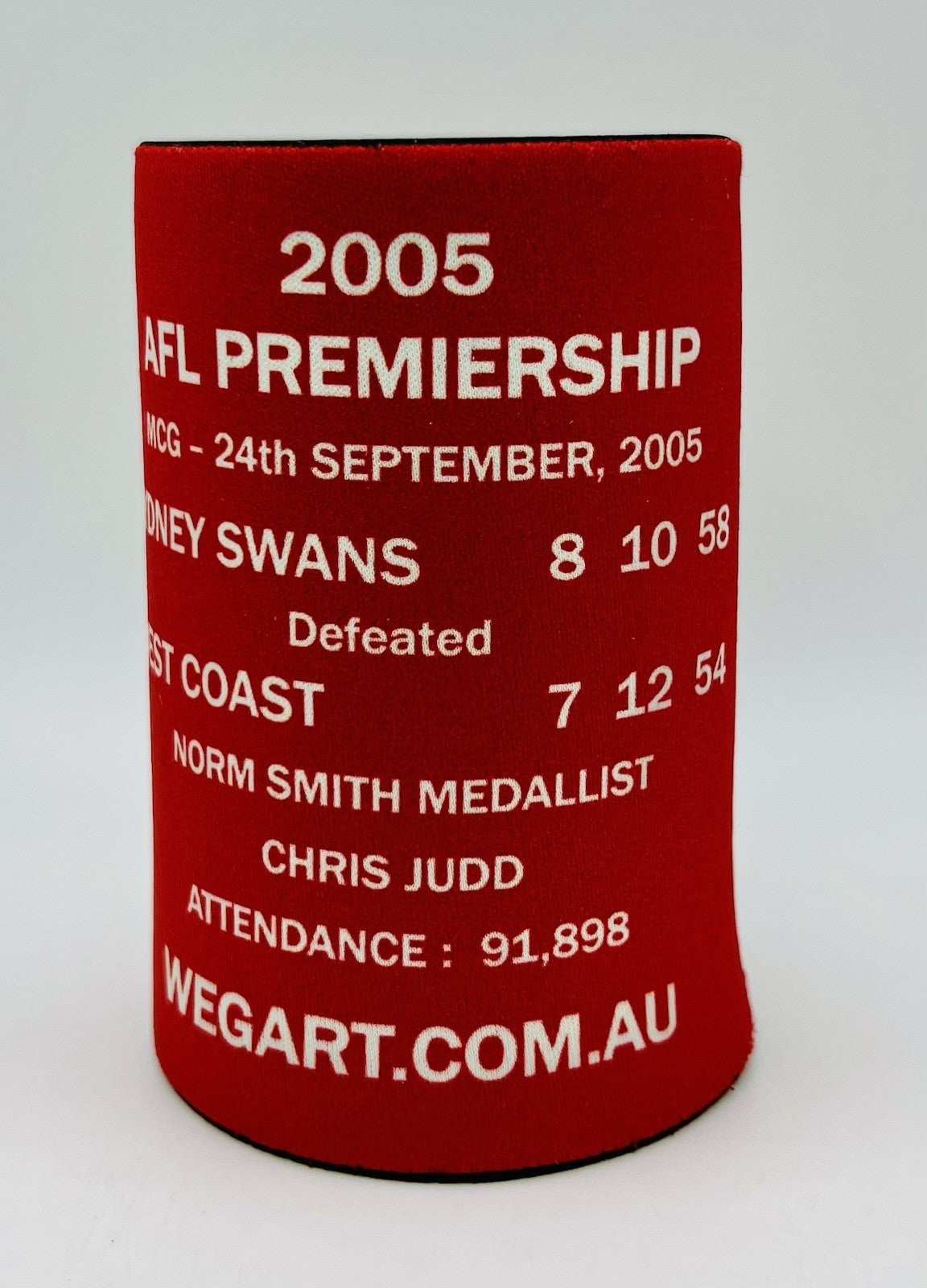 WegArt WEG Premiers Stubby Holder Can Cooler - Sydney Swans 2005