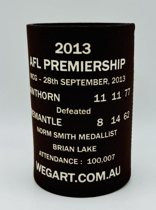 WegArt WEG Premiers Stubby Holder Can Cooler - Hawthorn Hawks 2013