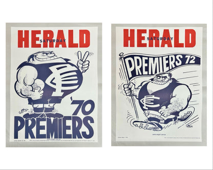 1970 & 1972 Carlton Blues WEG Premiers Posters - REPRINTS