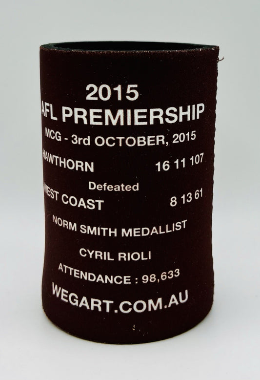 WegArt WEG Premiers Stubby Holder Can Cooler - Hawthorn Hawks 2015