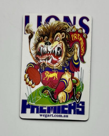 WegArt WEG Brisbane Lions Supporter Poster “Carn The Lions” & Free Magnet