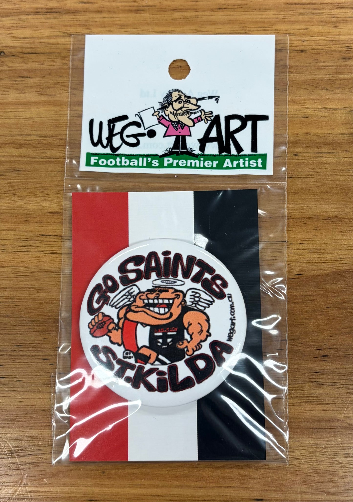 WegArt “Go Saints” Button Badge St Kilda Saints