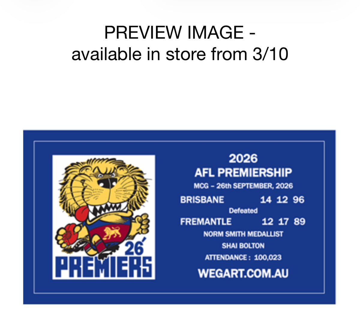 2026 Brisbane Lions Premiers Stubby Holder / Can Cooler