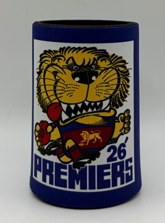2026 Brisbane Lions Premiers Stubby Holder / Can Cooler