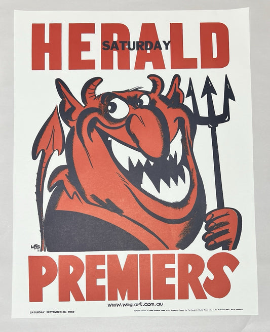 1959 Melbourne Demons WEG Premiers Poster - REPRINT