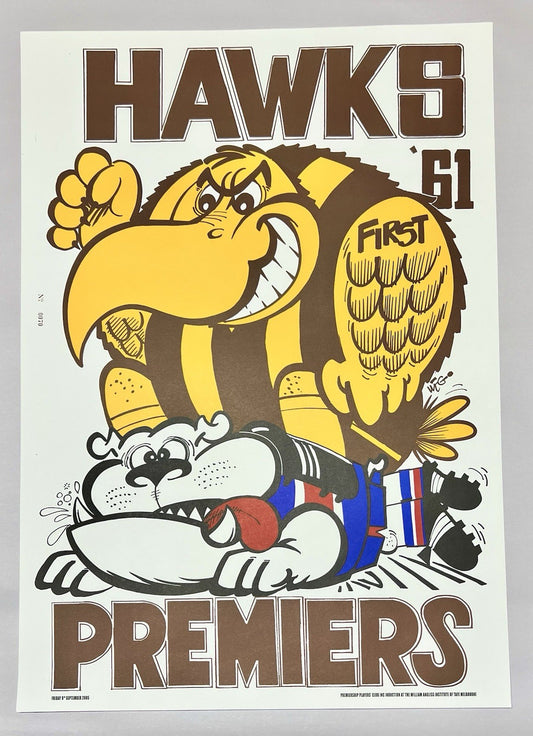1961 Hawthorn Hawks WEG Premiers Limited Edition Clash  Poster #0070