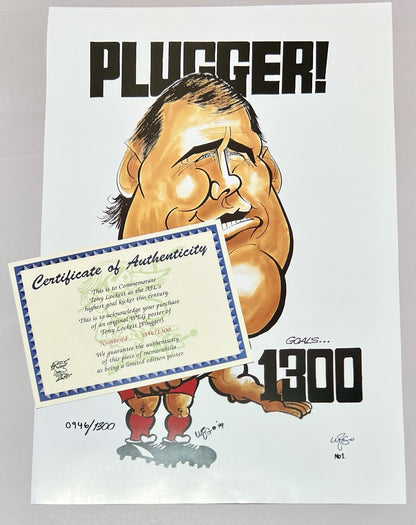 Tony “Plugger” Lockett 1300 Goals WEG WegArt Limited Edition #946/1300
