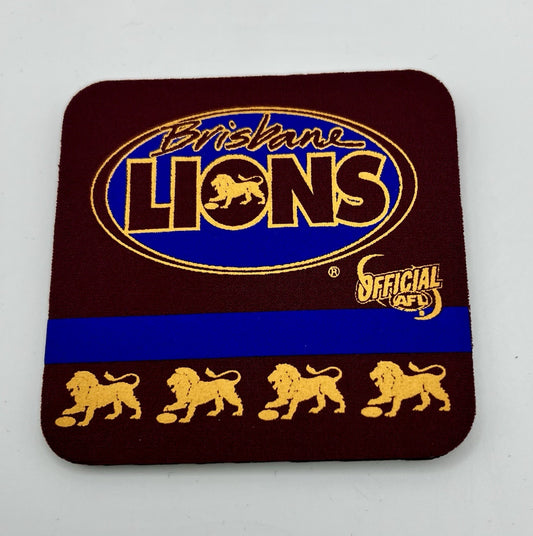 Vintage AFL Neoprene Drink Coasters Set Of Four - Brisbane Lions