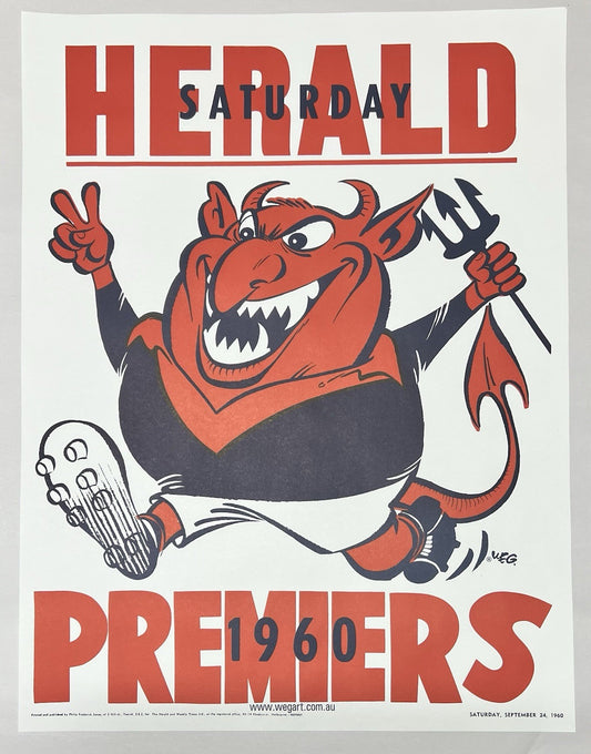 1960 Melbourne Demons WEG Premiers Poster - REPRINT