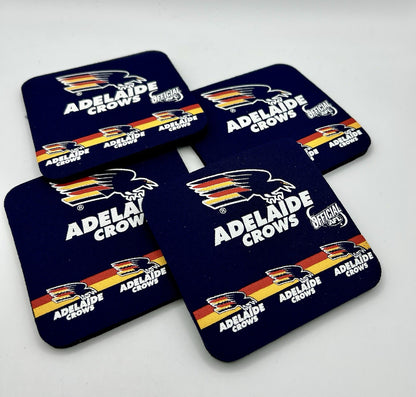 Vintage AFL Neoprene Drink Coasters Set Of Four - Adelaide Crows