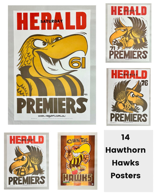 Hawthorn Hawks WEG WegArt Premiers Posters 1961-91 REPRINTS 2008-15 ORIGINALS