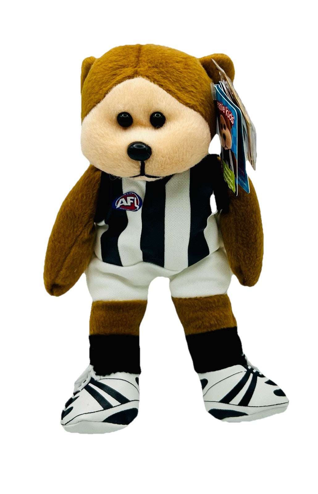Pete The Collingwood Magpies Official AFL Beanie Kid 21cm - Away Colours