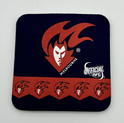Vintage AFL Neoprene Drink Coasters Set Of Four - Melbourne Demons