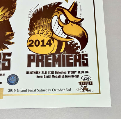 Hawthorn Hawks Three Peat WegArt Ltd Ed #234/1000 2013, 2014 & 2015 Premierships