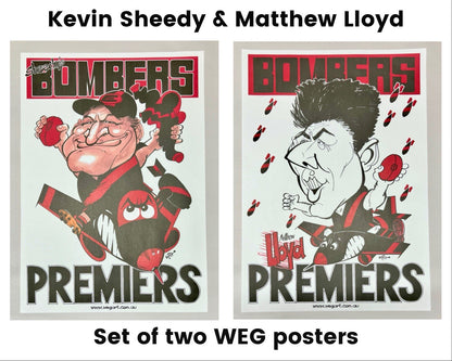 2000 Essendon Bombers WEG WegArt Premiers Posters, Kevin Sheedy & Matthew Lloyd