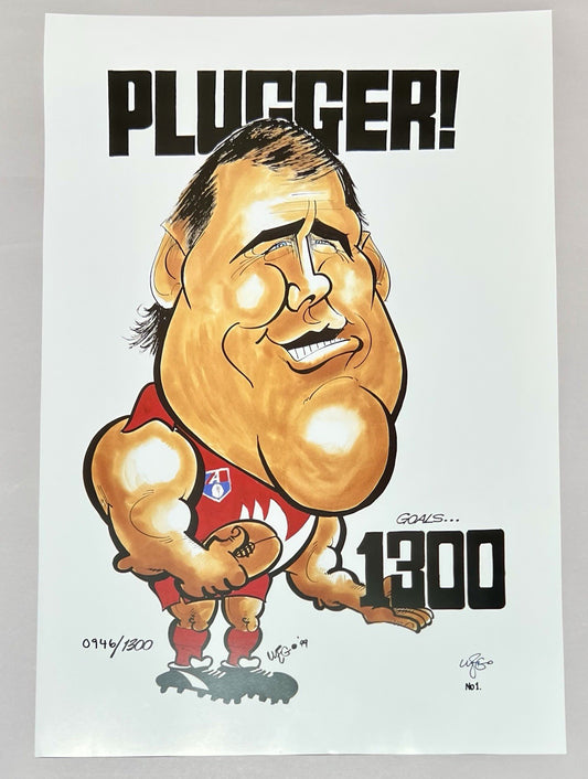 Tony “Plugger” Lockett 1300 Goals WEG WegArt Limited Edition #946/1300
