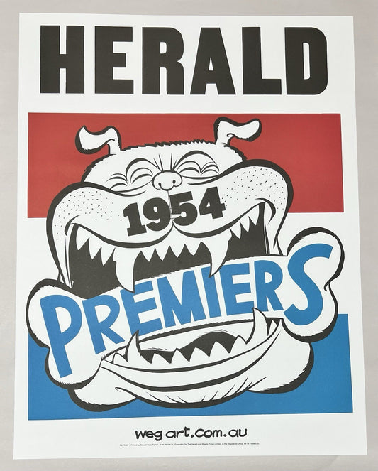 1954 Footscray Bulldogs WEG Premiers Poster - REPRINT